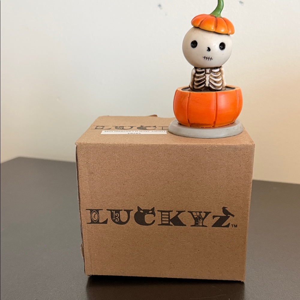 Lucky Brand Orange Pumpkin Skeleton Decor